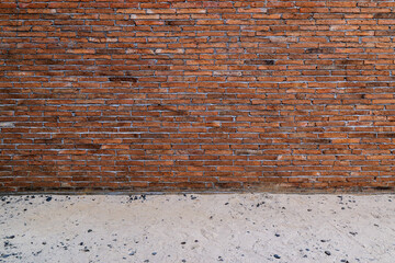 Brick wall with red brick background.