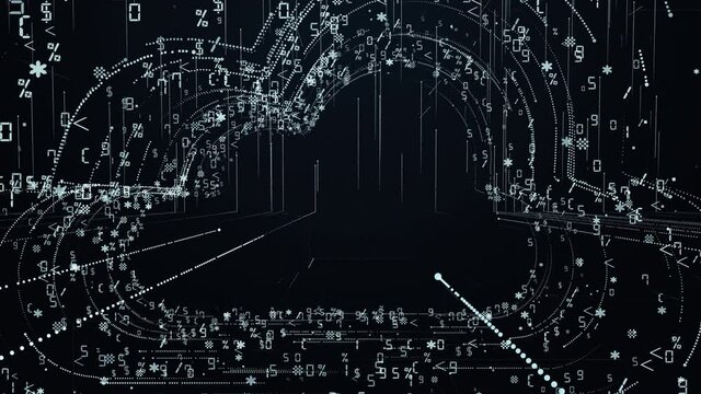 Abstract digital cloud. Virtual storage symbol for data and information.