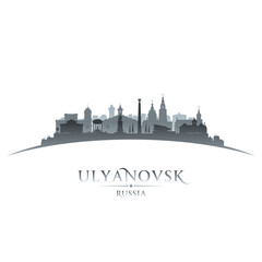 Ulyanovsk Russia city silhouette white background