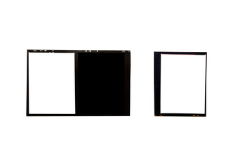 Medium format color film frame.With white space.
