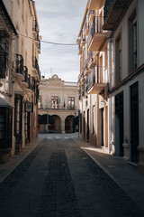 Fototapeta na wymiar Small beautiful street in an old European town.