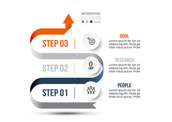 Infographic business template with step or option design.