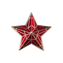 Obraz premium Red ruby star as on the Kremlin. Vector illustration on white background. Victory Day.