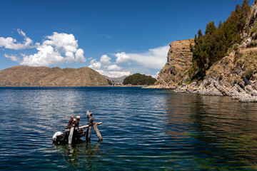Fototapeta na wymiar Sun Island (Isla del Sol) - Lake Titicaca - Bolivia