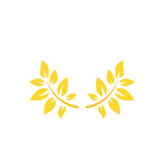 Gold Laurel Wreath Icon. Vector Flat illustrationisolated on white.