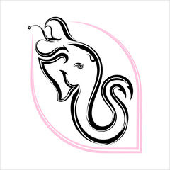 Ganesha The Lord Of Wisdom Calligraphic Style M_2103002