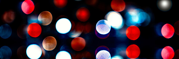 Colorful bokeh effect on dark background