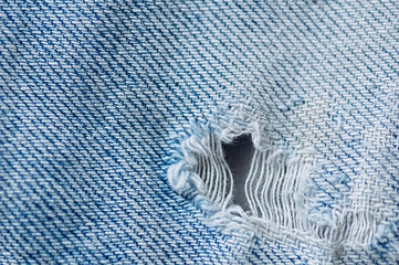 Blue jeans texture. The texture of the cotton fabric. Close-up.