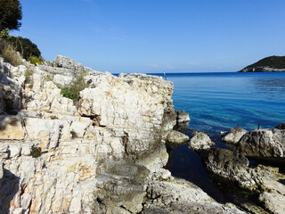 Cliffs and sea view in spring