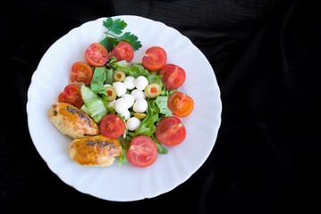 salad with tomatoes and cucumbers