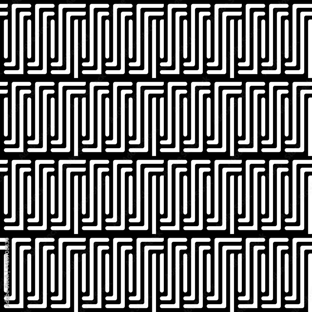 Poster black white seamless pattern. antique zebra pattern. vector. rounded shapes ornament.