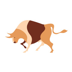 Vector image of a bull. Cattle. Farm illustration.