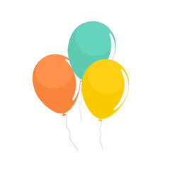 Simple holiday balloon isolated on white background. Vector Illustration