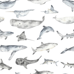 Underwater world watercolor