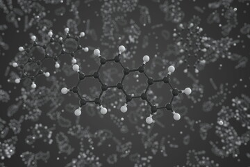 Benzo(a)anthracene molecule, ball-and-stick molecular conceptual model. Scientific 3d rendering
