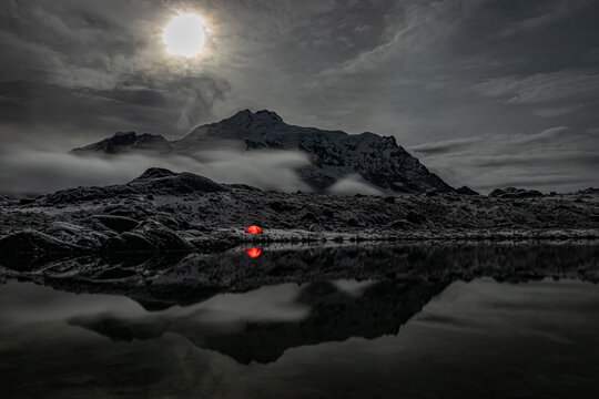Eine klare Nacht an der Laguna Canada in Bolivien