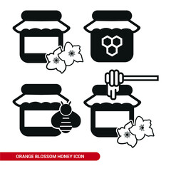 Vector image. Orange blossom honey icon.