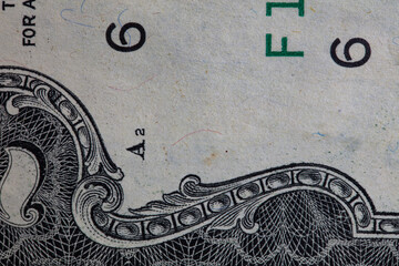 Fragment of obverse of 2 US dollar banknote