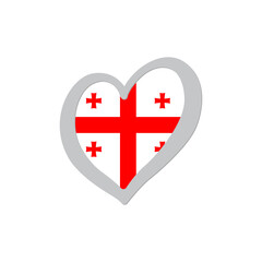 Georgia flag inside of heart shape icon vector. Eurovision song contest symbol vector illustration