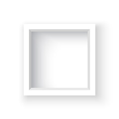White square frame. Vector illustration.