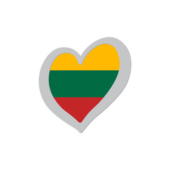 Lithuania flag inside of heart shape icon vector. Eurovision song contest symbol vector illustration