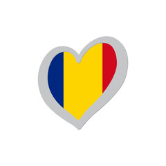 Romania flag inside of heart shape icon vector. Eurovision song contest symbol vector illustration