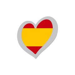 Spain flag inside of heart shape icon vector. Eurovision song contest symbol vector illustration