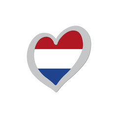 The Netherlands flag inside of heart shape icon vector. Eurovision song contest symbol vector illustration