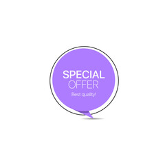 Special offer trendy paper label. Promo banner