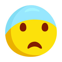 Fearful Emoji Icon Illustration. Scared Vector Symbol Emoticon Design Doodle Vector.