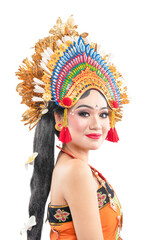 Asian woman dancing Balinese traditional dance