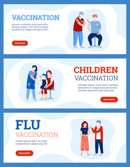 Population vaccination concept for immunity health, cartoon vector illustration.