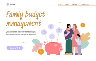 Planning of budget family, counting income and expenses and making money savings.