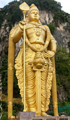 big golden statue in high resolution, Batu Caves, near Kuala Lumpur
