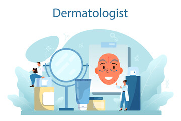 Dermatologist concept. Dermatology specialist, face skin or acne treatment.