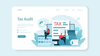 Taxes payment web banner or landing page. Idea of business accounting