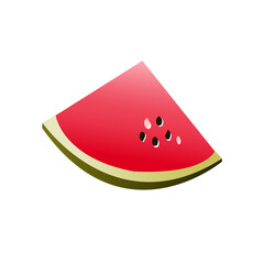 slice of juicy watermelon in a cut on a white background. Vector illustration