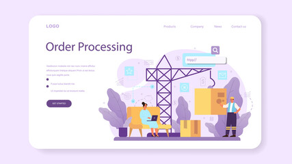 Suppliers web banner or landing page. B2B idea, global logistic distribution