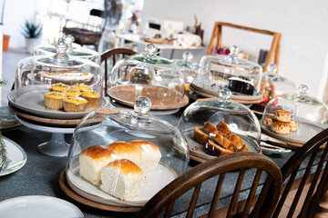 Table with Variety Cakes and Pastries