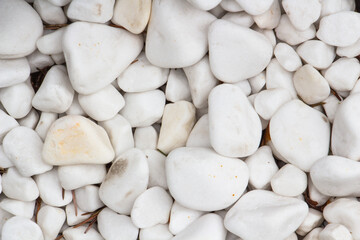 white decorative pebbles, copy space, place for text