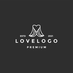 love line logo vector design template on black background