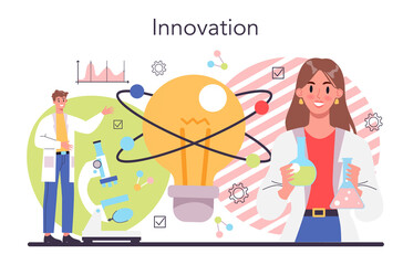 Innovation concept. Idea of creative business solution. Modern production