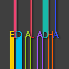 Eid Al Adha greeting card for the Muslim community festival celebration.	