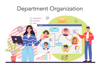Department organization concept. Business teamwork. Idea of partnership