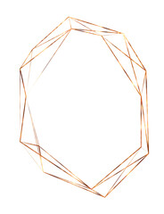 Geometric golden frame. Design for wedding card, invitations, logo, book cover and poster