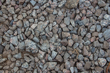 gravel close-up, gravel background, copy space, place for text