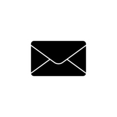 Envelope icon   in solid black flat shape glyph icon, isolated on white background 