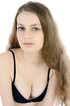 Beautiful Teenager Wearing Black Bikini Studio Stock Photo 1943780149