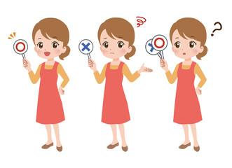 回答する若い女性のイラスト