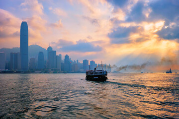 Fototapeta na wymiar Hong Kong skyline. Hong Kong, China